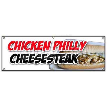 Signmission CHICKEN PHILLY CHEESESTEAK BANNER SIGN philadelphia sandwich steak hot B-72 Chicken Philly Cheesestk